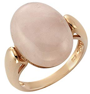 Zeeme Gemstones Damen Ring 925/- Sterling Silber rotvergoldet Rosenquarz rosa 360271737RV