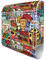banjado® Design Briefkasten mit Funky Town 38,5x46,5x13cm & 2 Schlüssel - Briefkasten Stahl weiß mit Zeitungsfach pulverbeschichtet - Postkasten A4 Einwurf inkl. Montagematerial