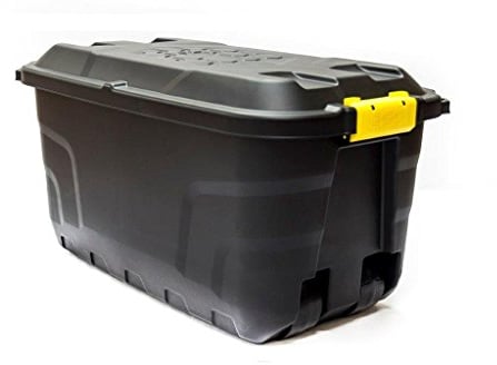 Strata UKB 2 x 75L Black Tough Storage Crate & Lid {Wheeled}