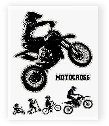 4R Quattroerre.it 6332 Super geformter Aufkleber Motorrad Moto-Cross, 10 x 12 cm