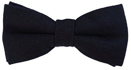 DonDon Herren Fliege 12 x 6 cm Baumwolle gebunden und längenverstellbar nachtblau