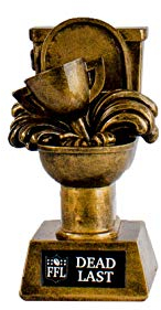 Fantasy Football Award Toilettenschüssel mit Fußball-Auszeichnung, 15,2 cm hoch