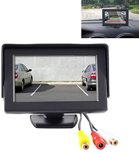 12,7 cm 5 Zoll Inch TFT LCD Video Monitor Stand Standfuss für Auto und PKW KFZ 12V Rückfahrkamera Rückfahrsystem mit Zwei Videoeingängen YMPA LCM-ST5