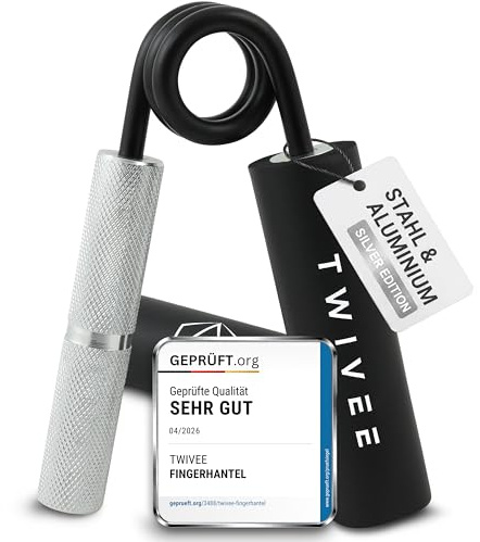 Handtrainer Griffkraft Trainer Set - Hand Gripper Unterarmtrainer | Fingerhantel für Griffkraft - Fingertrainer mit Griffpolster und Tasche - Armtrainer aus Stahl & Aluminium - Grip Trainer