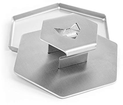 FENNEK Smasher | Presse à griller | acier inoxydable poli | de qualité | pour cuisine, jardin, restaurant, etc
