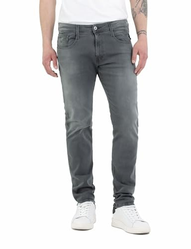 Replay Herren Jeans Anbass Slim-Fit mit Comfort Stretch, Dark Grey 096 (Grau), 36W / 34L