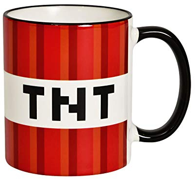 Elbenwald Tasse TNT Block Rundumdruck für Minecraft Fans 320ml Keramik rot