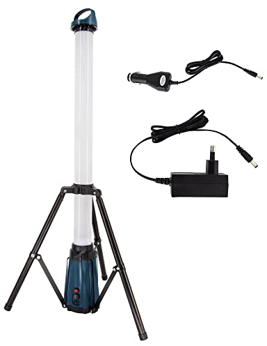 SCHMIDT security tools 360° Standleuchte WLB2000 18 Watt 2000 Lumen Akku LED Arbeitsleuchte Stativ Bau-Strahler IP65 Arbeitsstrahler 980mm