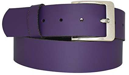 DayneQ 4cm Breit Echt Leder Guertel Altsilber Nickelfree - 15103-40 - Dunkel-Lila Bundweite 110cm