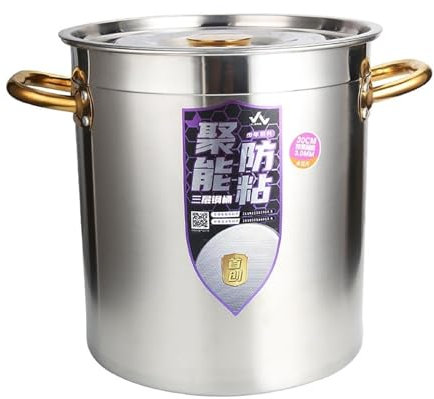 Marmite, Restauration Faitout En Acier Inoxydable Commercial, Avec Couvercle, Étuvée Faitout For Cuisinière À Gaz/Cuisinière À Induction (10-90L) (Size : 20L)