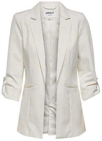 ONLY Damen Blazer ONLKayle Orleen Sakko mit Dreiviertel-Ärmeln 15218743 Cloud Dancer 40