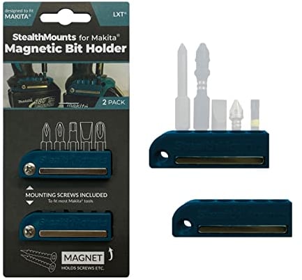 StealthMounts Blue Makita Magnetic Bit Holder | Drill Bit Organiser | Perfect Bit Holder for Maktia Drills and Impacts (2 Pack)
