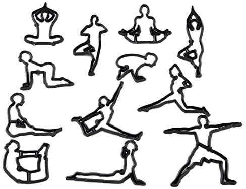 Onsinic 12 Pc/Set Kunststoff-ausstecher Yoga Themen Fondant Cutter Moulds Kuchen, Die Werkzeuge Backe Kuchen-Form