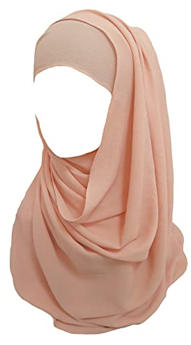 Lina & Lily Bubble Chiffon Damen Muslim Hijab Kopftuch Schal Turban, Stoff Leicht Undurchsichtig (Rosa Erröten)