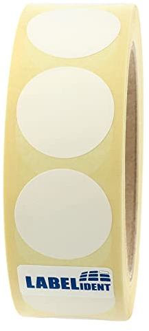 Markierungspunkte weiß - Ø 30 mm - 1.000 bunte Klebepunkte auf 1 Rolle(n), 40 mm Kern, Papier, Inventuretiketten selbstklebend