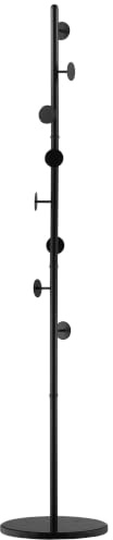 HOMCOM Porte-manteaux avec 8 crochets Acier 35x35x170cm Noir