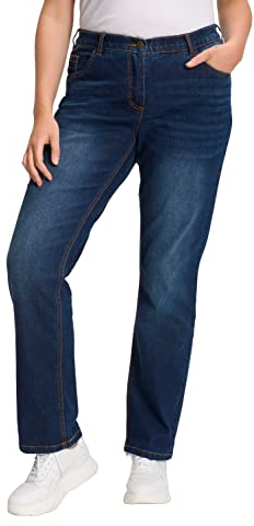 Ulla Popken Damen Straight-jeans Jeans, Blue Denim, 53W / 30L EU