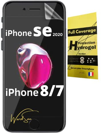 WardSan Film de Protection écran Hydrogel 3D pour iPhone SE 2020 | protection intégrale 3D | Transparente pellicule invisible | Compatible avec coques,housse, étui, TPU souple | Protecteur vitre