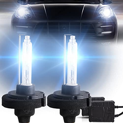 VLAND D2H HID Ampoule Ballast Conversion Kit Ampoules Phares, Faisceau Haut/Bas, 12V 35W 6000K 3200Lm Xenon Blanc Phares