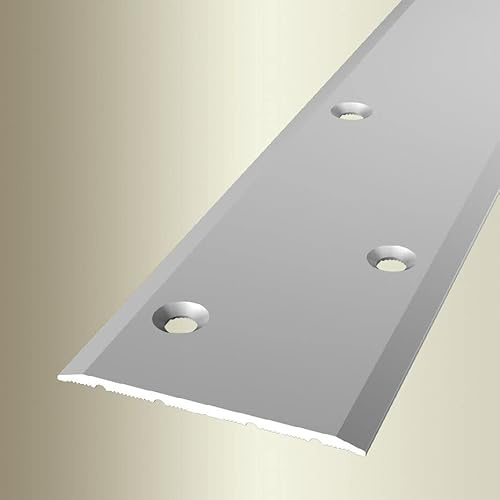 PROVISTON | Übergangsprofil | Breite: 60 mm | Höhe: 0-99 mm | Länge: 1000 mm | Aluminium eloxiert | Glatt | Silber | Versetzt Versenkt Gebohrt