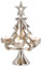 Adventskranz Tannenbaum aus Metall Silber, H: 28 cm - Weihnachten Deko, Adventsdeko, Teelichthalter Advent, Adventsgesteck