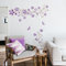 Tanlaby Blumen Rebe Wandtattoo Lila Blumen Wandsticker Lila Schmetterling Wandaufkleber für Wohnzimmer Schlafzimmer Büros Sofa Hintergrund Hause Wanddekoration