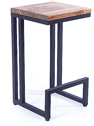 Barhocker für Hausbar, Barstuhl, Küchenstuhl, Bistrohocker, Tresenhocker mit Fußstütze, Stuhl, Keine Montage erforderlich, Industrie-Design