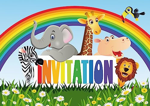 Edition Colibri 10 Einladungskarten ZOO TIERE auf Französisch für Kindergeburtstag oder Zoo Party (11144 FR)