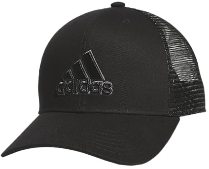adidas Gorra de béisbol para Hombre con Espalda de Malla estructurada y Corona Baja Ajustable, Negro/ónix, Talla única