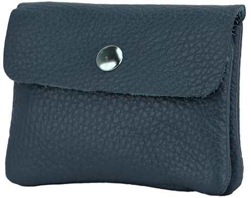 SH Leder Echtleder Kleine handliche Party Disco Kartenetui Geldbörse Reise Sport Urlaub compackt Lifestyle Unisex 11x6,90cm Alba B087 (Petrolblau)