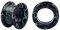 Longbeauty 1 Paar Silikon Ohrpiercing Ohr Tunnel Flesh Expander Stretcher Earlets Plug Gauges Double Flared Hart für Ohrläppchen, Schwarz/Grün, 22MM