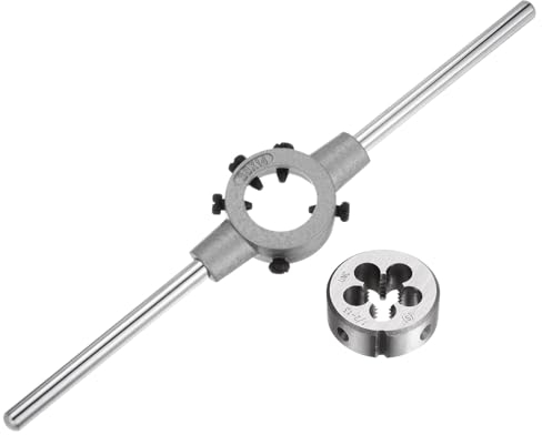 QUARKZMAN Juego de Llave de Mango para Terrajas, Terraja Redonda 1/2-13 UNC y Porta Terrajas de 38mm (Compatible con Terrajas de 1/2-5/8 (UNC/UNF) / Métricas M12-M14)