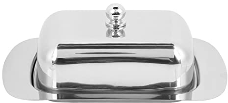 TRoki Mantequillera de Acero Inoxidable con Tapa: práctico Recipiente para Mantequilla para Queso, Ensalada y más