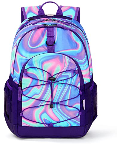 Choco Mocha Rucksack für Teenager Mädchen, Tie Dye Travel Schule Schulrucksack, 18 Zoll, Lila