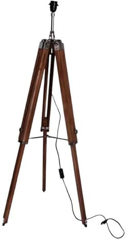 HOMYZ Tripod Floor Lamp Wooden Stand Light for Living Room, Bedroom,Office Standing Lamp (Lamp Shade Not Included) Spotlight Wooden Base