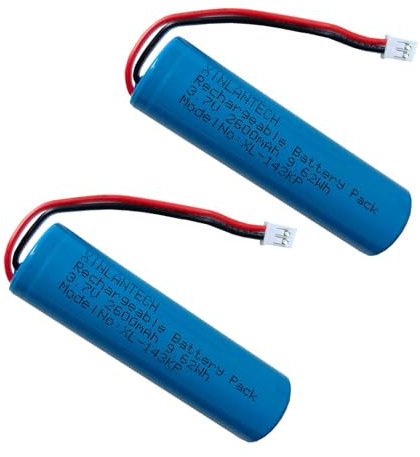 Batería de ion de litio recargable de 2600 mAh 9,62 Wh con conector PH 2.0/2P para Croove B0143KH9KG Voice Amplifier Replacement Battery, PH2.0 2Pin Plug 3,7v 18650 batería - 2 unidades