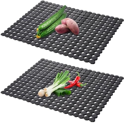 2 PCS Tappetini per Lavello Da Cucina in PVC Copri Lavandino Cucina Tappetini Lavello Cucina Nero Tappetino Lavandino Antigraffio Tappetino Protettivo Per Lavello Da Cucina (40 x 30cm)