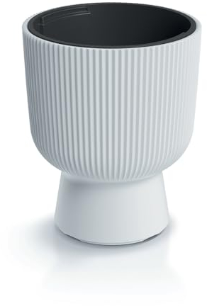 Tymar Pot de Fleurs avec Insert, Pot de Fleurs en Plastique, jardinière, Grand Pot de Plantes(DBMIS Blanc,ø 30 cm)