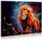 JBER Löwe Leinwand Gemälde Wandkunst, geeignet für Badezimmer Dekoration, Poster Home Decor, lustige Tier Dekoration, gerahmt, 60 X 40cm