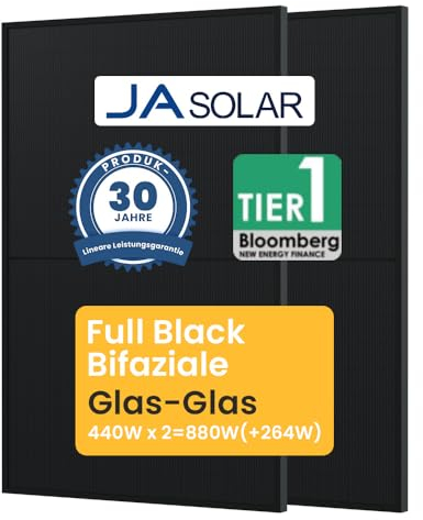 Jasolar 440Wx2 Full Black Bifaziale Solarmodule JAM54D41 Glas-Glas Solar Panel für Balkonkraftwerk (2)