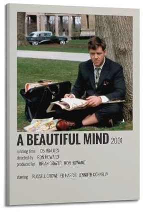 MUHDENG A Beautiful Mind Poster, Raumdekoration, künstlerisches Poster für Schlafzimmer, Wohnzimmer, Wände, ästhetisches Poster, 20 x 30 cm, Rahmenstil