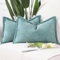 Madizz 2er Set Chenille Samt mit Rand Kissenbezüge Weiche Dekorativ Zierkissenbezüge Modern Kissenhülle für Sofa Wohnzimmer Schlafzimmer Türkis 30x50 cm