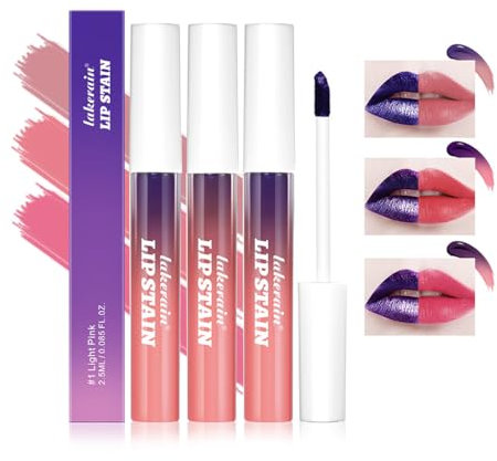 Pakivs 3Pcs Abnehmbare Lip Liner Set,Bleistift-Peel Off Lip Liner Tattoo,Lang Anhaltende Peel Off Lip Stain Matte Waterproof Lip Liner Pencil für Womem (a, 3pcs)