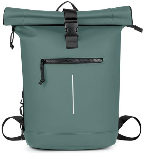 Lekeinchi Waterproof Laptop Backpack for Men and Women - Roll Top Design for School, Travel, Business, Work, and Camping(Green)