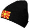 HZCRAES Unisex Beanie-Mütze – Weiche, Leichte Winter-Strickmütze Mit Der Flagge Mazedoniens, Mit Bündchen, Warme Totenkopfmütze Für Männer Und Frauen, Slouch-Beanie, Gerippte Totenkopfmütze, Schwarz,