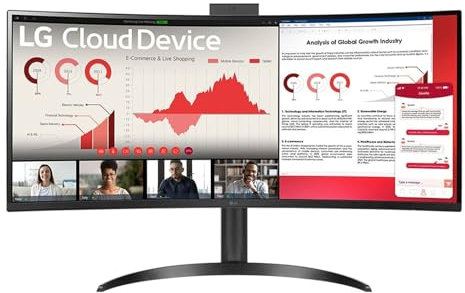 LG 34CR651W-BP All-in-One PC/workstation Intel® Pentium® Silver N6005 86.4 cm (34) 3440 x 1440 pixels All-in-One thin client 8 GB DDR4-SDRAM 256 GB SSD Windows 10 IoT Enterprise LTSC Wi-Fi 6 (802.