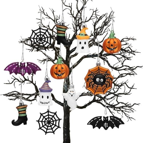 Valery Madelyn 12pcs 10cm Halloween Decorations, Halloween Baubles for Home Decor, Ornaments for Holiday Party Gift