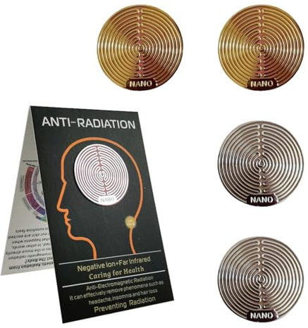 JAWUZ Strahlenschutz Handy Aufkleber 4 Stück EMF Schutz Abschirmung Strahlung EMF Blocker Aufkleber für Telefon Laptop Tablet-Computer und Alle Elektronischen Geräte