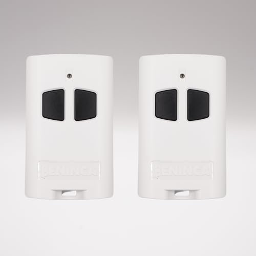 TO.GO 2AK – Télécommande 2 canaux pour portails et porte de garage à double codage sécurisé - ARC & Rolling Code - 433,92 MHz + 1 porte-clés DOMOBIP (Blanc et Noir - Lot de 2)