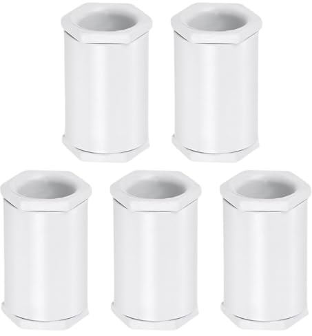VBSYUYQ 5 Pcs M20 PVC Conduit Adaptor Double Female Lock Nut White | 5 pack m20 pvc conduit adaptor double female lock nut white, 20mm electrical conduit connector for back box wiring accessory